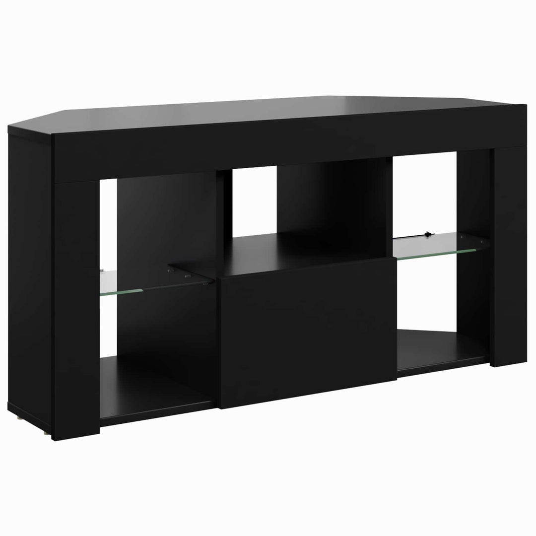 Hjørne LED TV Skab Sort 100 x 40 x 50 cm Konstrueret træ