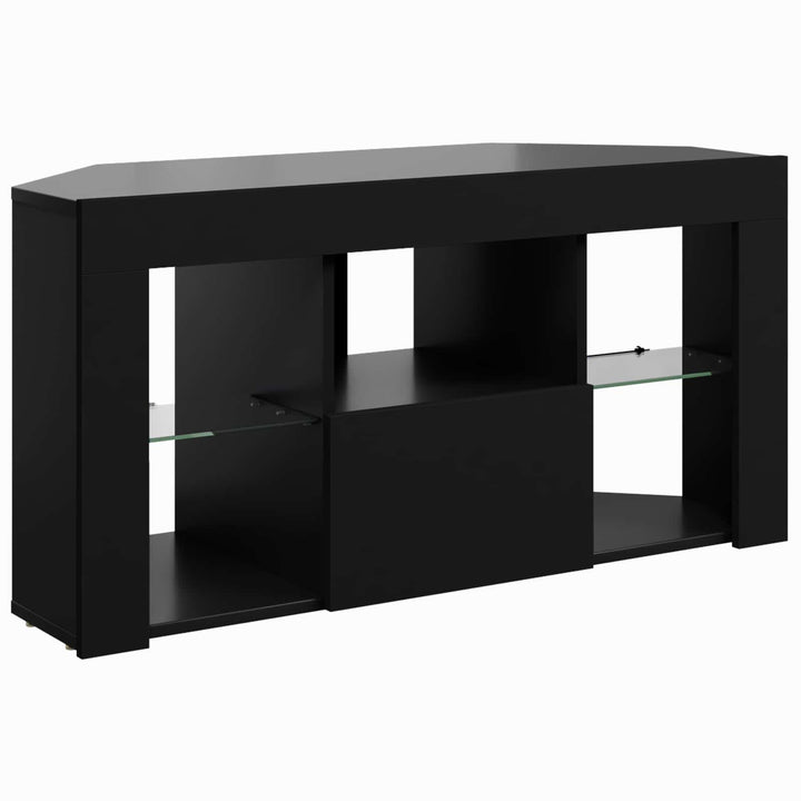 Hjørne LED TV Skab Sort 100 x 40 x 50 cm Konstrueret træ