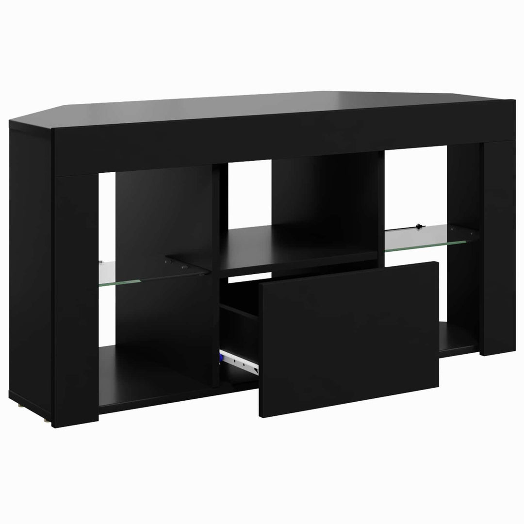 Hjørne LED TV Skab Sort 100 x 40 x 50 cm Konstrueret træ