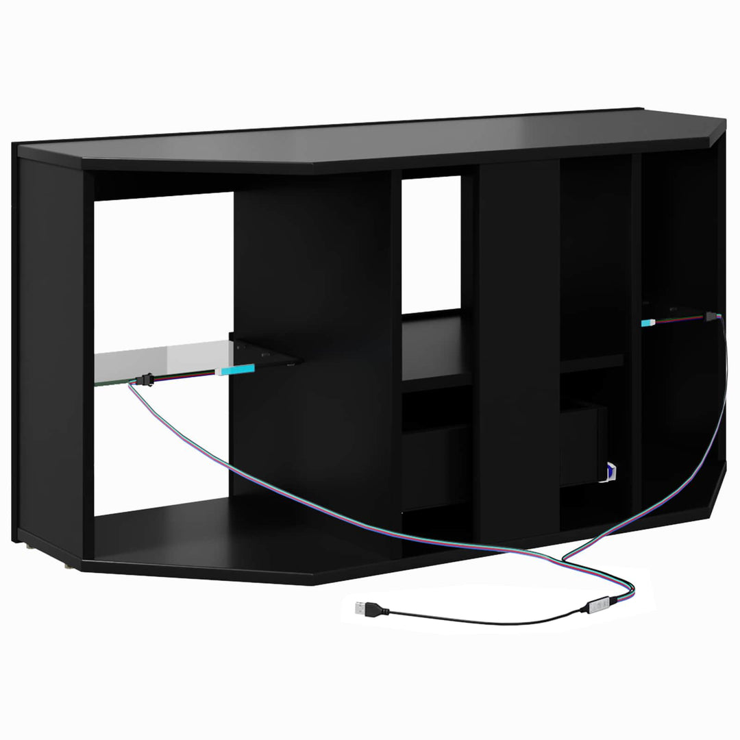Hjørne LED TV Skab Sort 100 x 40 x 50 cm Konstrueret træ