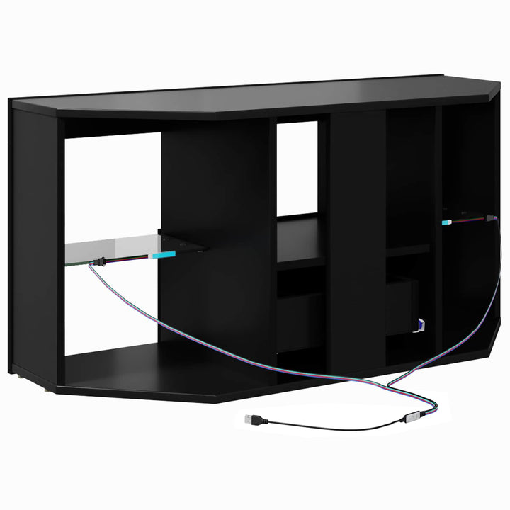 Hjørne LED TV Skab Sort 100 x 40 x 50 cm Konstrueret træ