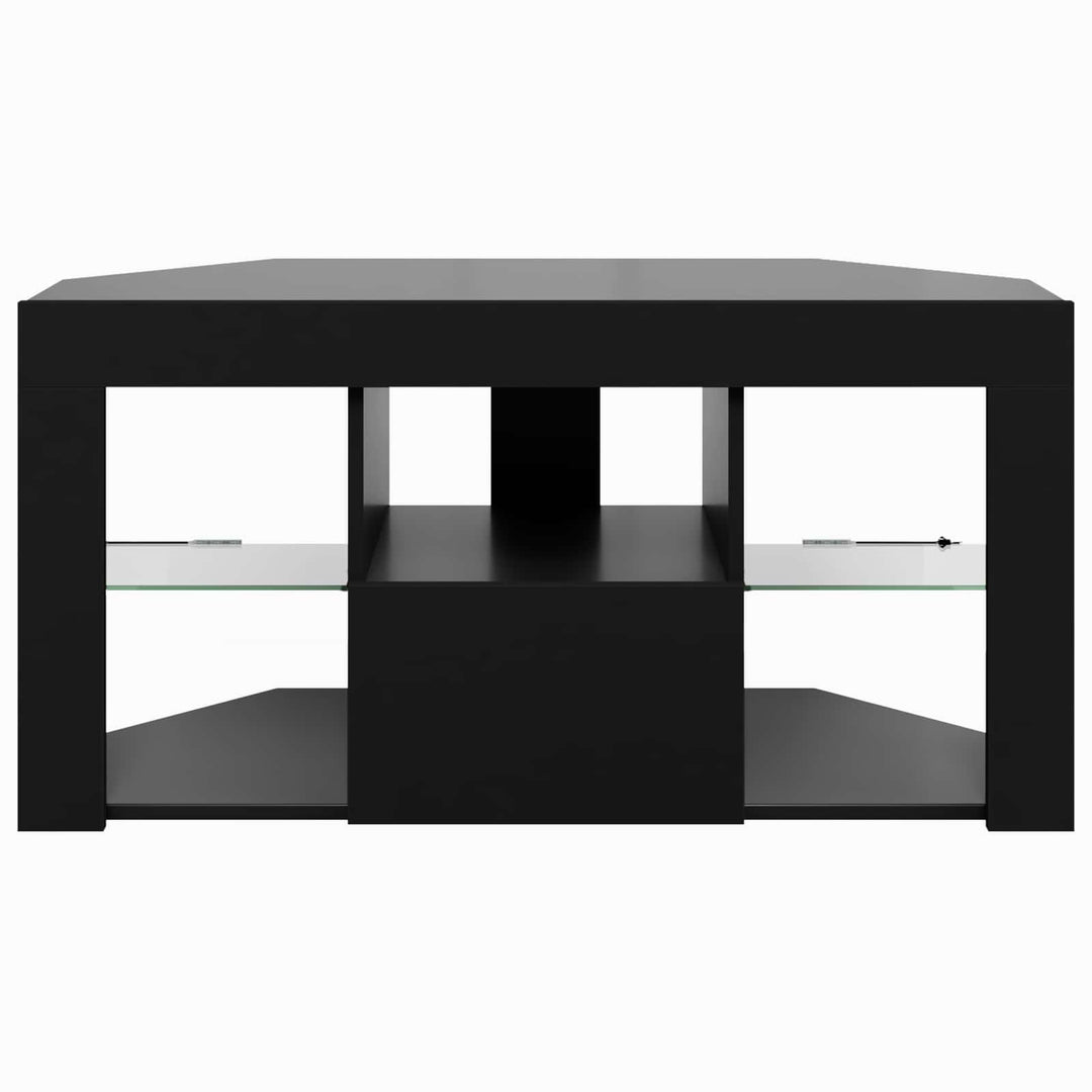Hjørne LED TV Skab Sort 100 x 40 x 50 cm Konstrueret træ