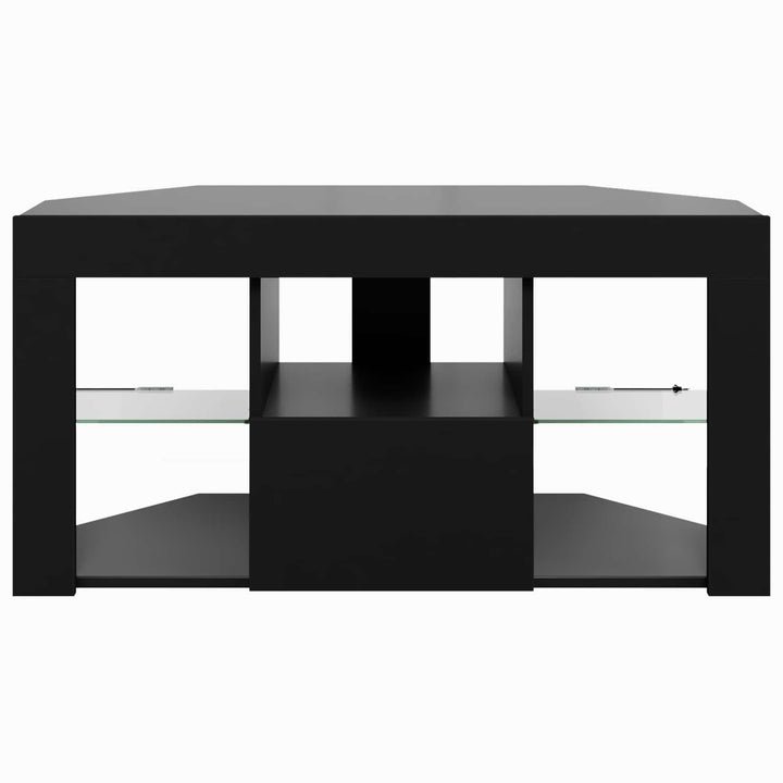 Hjørne LED TV Skab Sort 100 x 40 x 50 cm Konstrueret træ