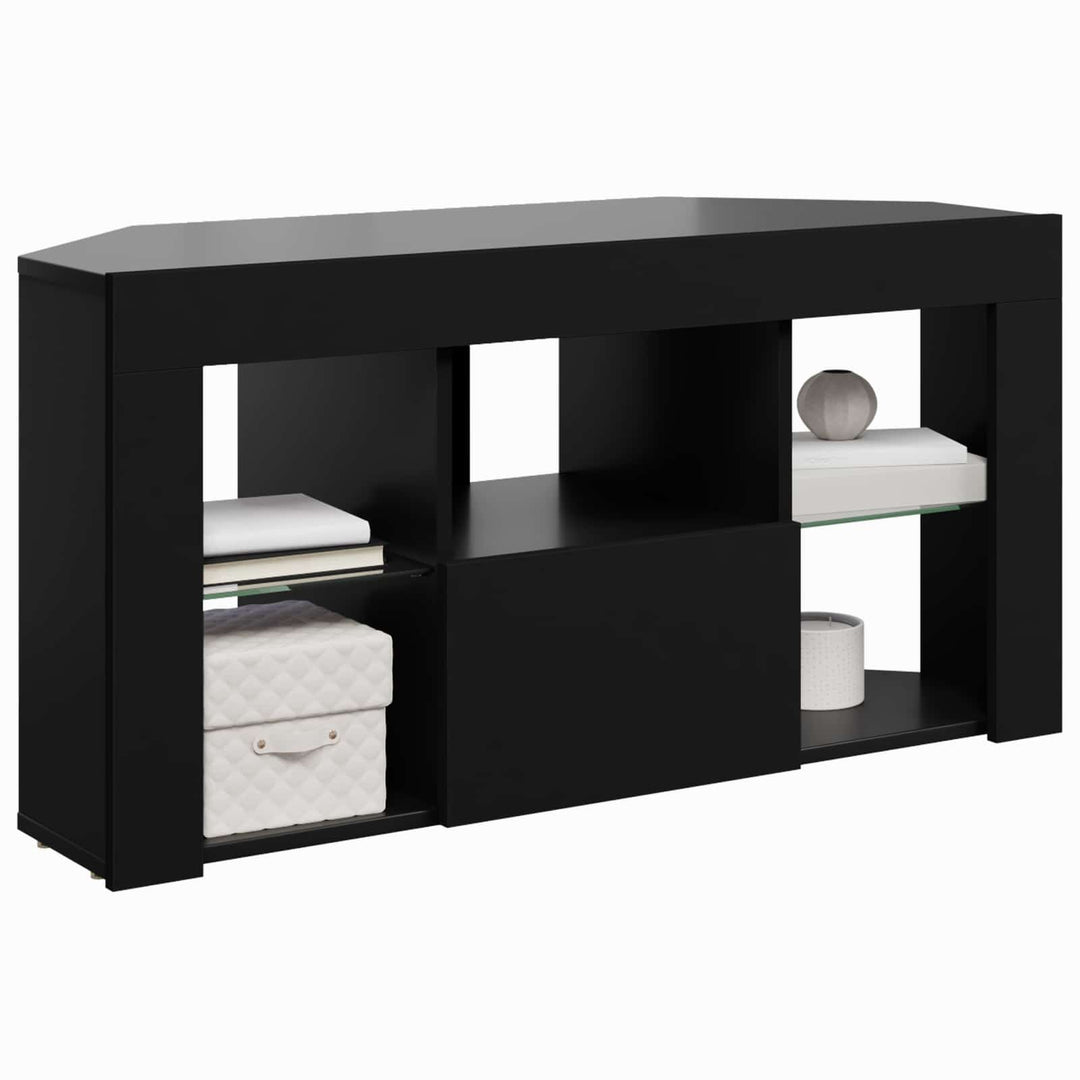 Hjørne LED TV Skab Sort 100 x 40 x 50 cm Konstrueret træ