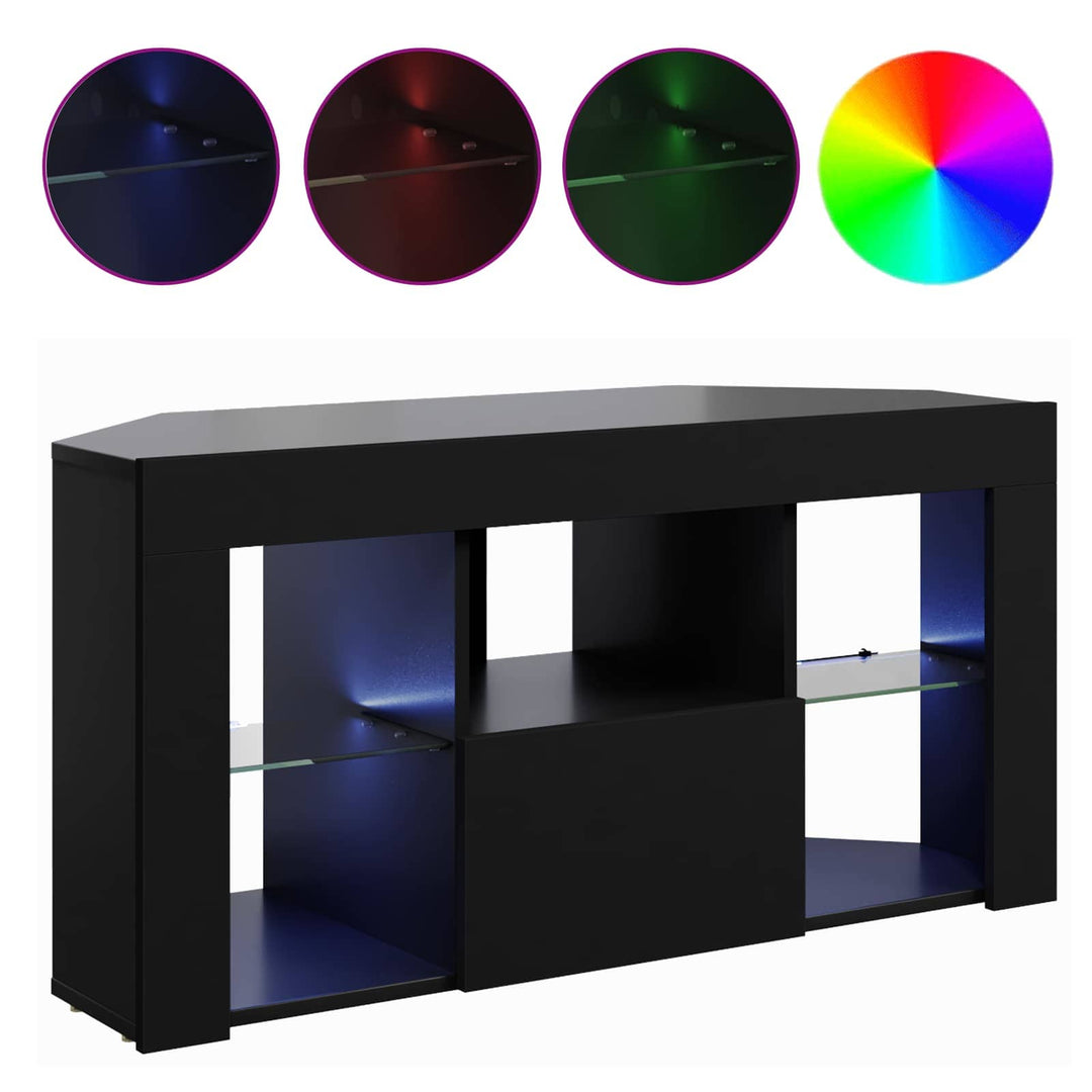 Hjørne LED TV Skab Sort 100 x 40 x 50 cm Konstrueret træ