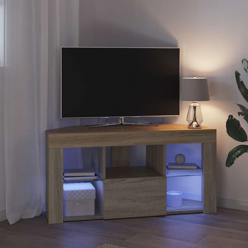 Hjørne LED TV Skab Sonoma eg 100 x 40 x 50 cm Konstrueret træ