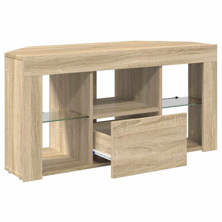 Hjørne LED TV Skab Sonoma eg 100 x 40 x 50 cm Konstrueret træ
