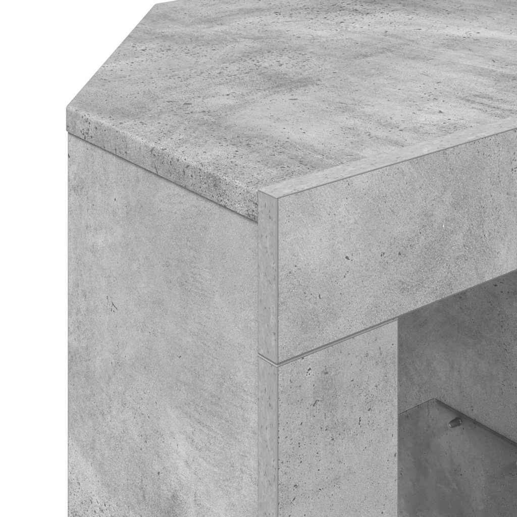 Hjørne LED TV Skab 100 x 40 x 50 cm Beton Grå Konstrueret træ