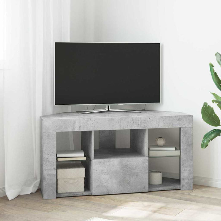Hjørne LED TV Skab 100 x 40 x 50 cm Beton Grå Konstrueret træ