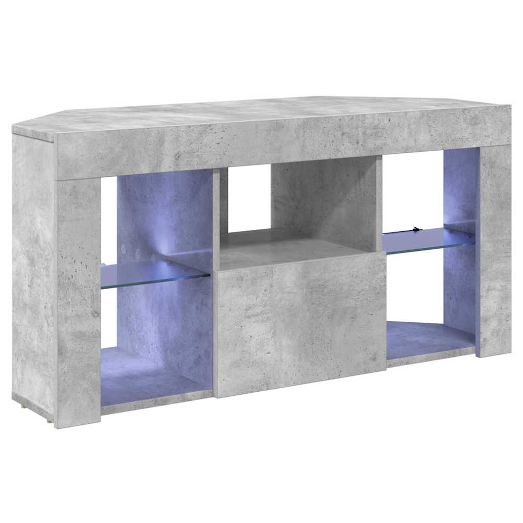 Hjørne LED TV Skab 100 x 40 x 50 cm Beton Grå Konstrueret træ