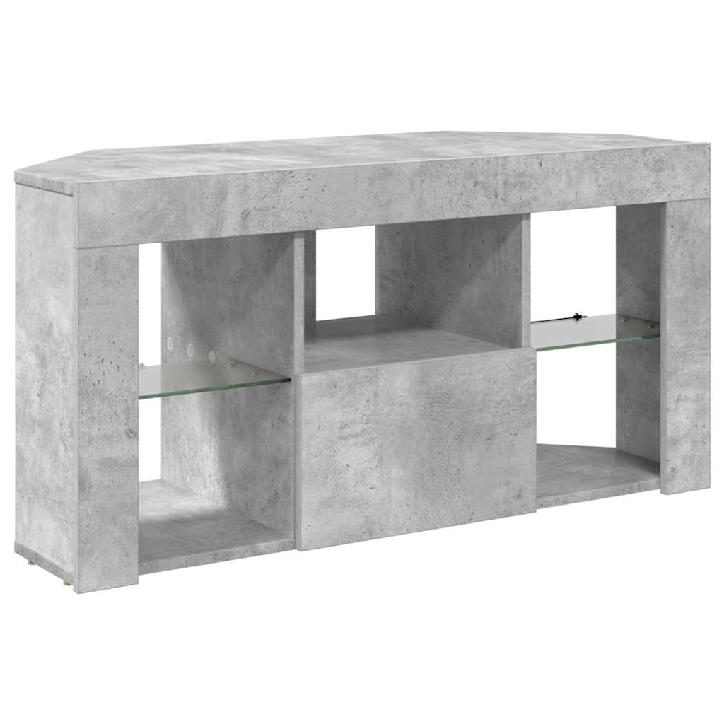 Hjørne LED TV Skab 100 x 40 x 50 cm Beton Grå Konstrueret træ