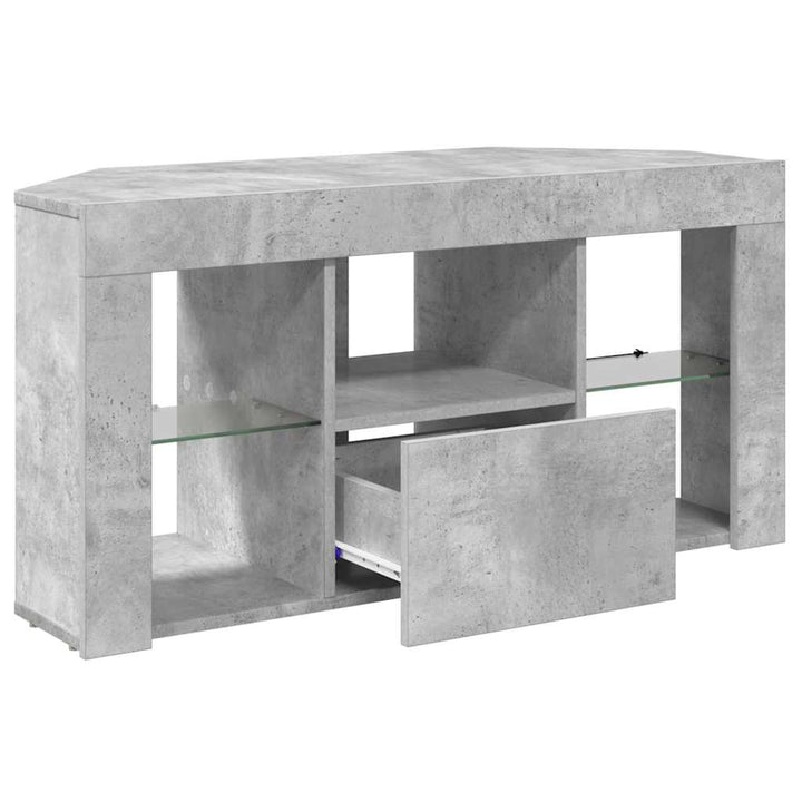 Hjørne LED TV Skab 100 x 40 x 50 cm Beton Grå Konstrueret træ