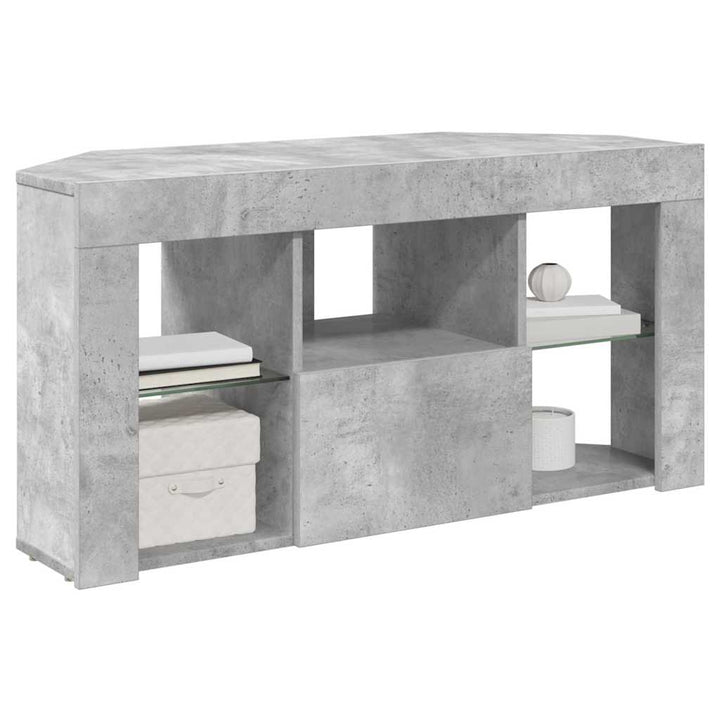 Hjørne LED TV Skab 100 x 40 x 50 cm Beton Grå Konstrueret træ