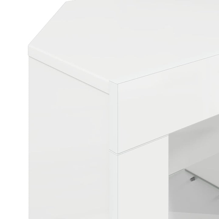 Hjørne LED TV Skab Vægmonteret Højglans Hvid 100 x 40 x 50 cm