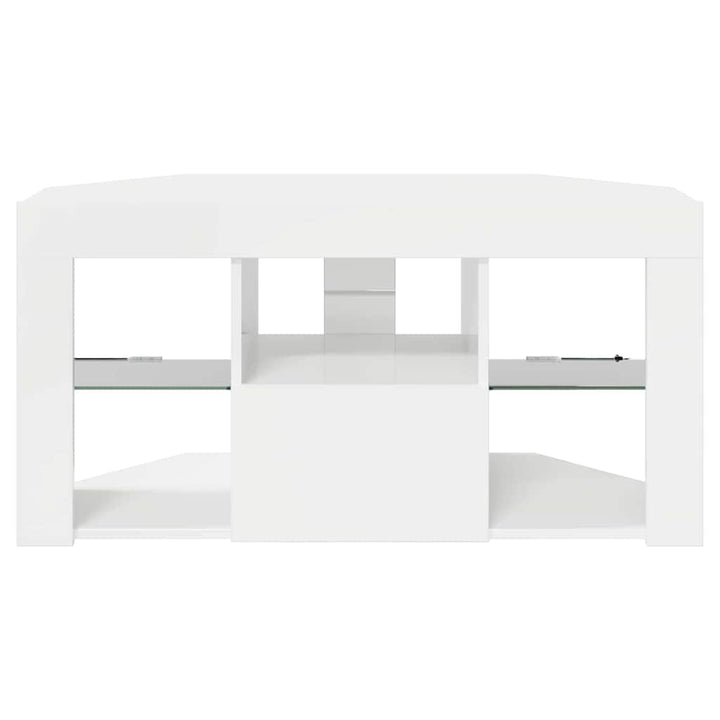 Hjørne LED TV Skab Vægmonteret Højglans Hvid 100 x 40 x 50 cm