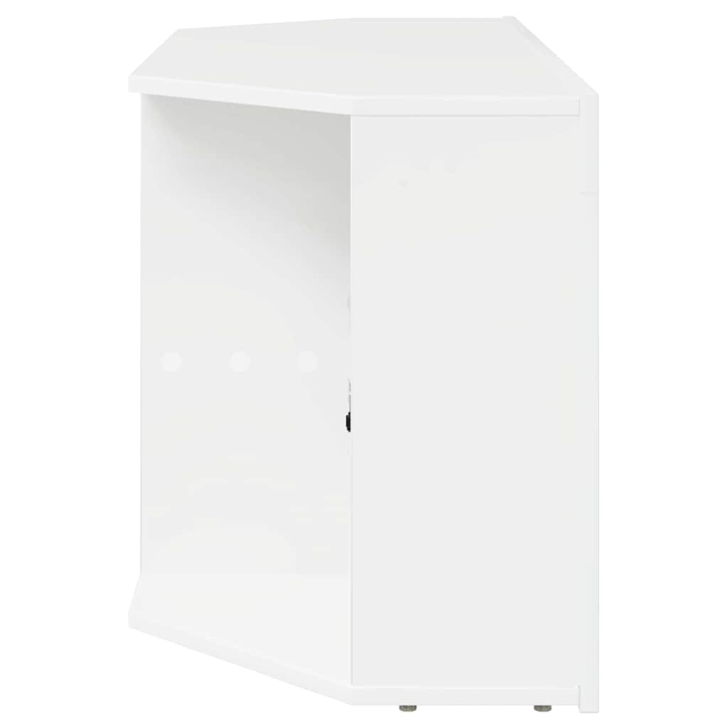 Hjørne LED TV Skab Vægmonteret Højglans Hvid 100 x 40 x 50 cm