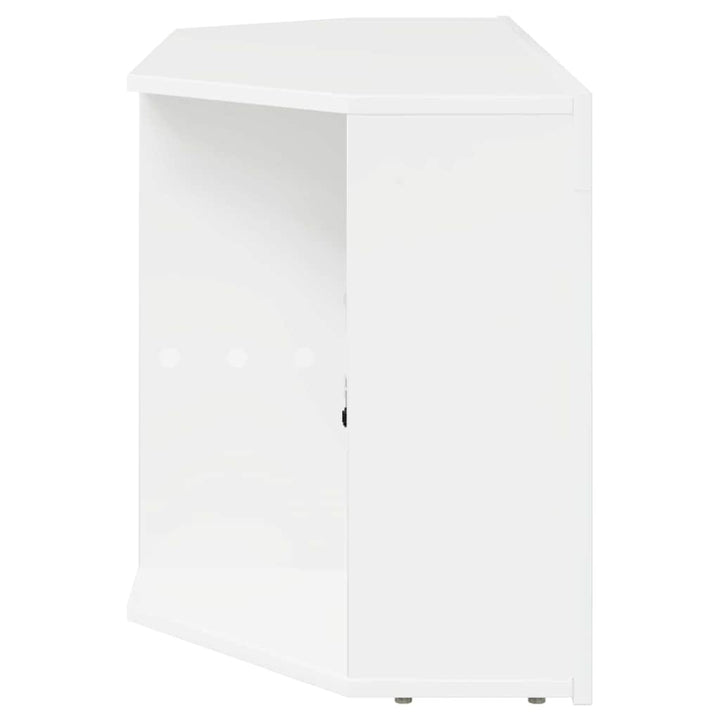 Hjørne LED TV Skab Vægmonteret Højglans Hvid 100 x 40 x 50 cm