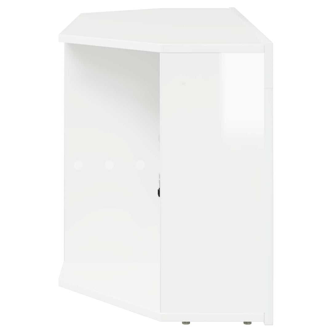 Hjørne LED TV Skab Vægmonteret Højglans Hvid 100 x 40 x 50 cm
