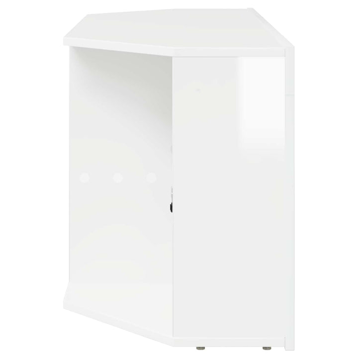Hjørne LED TV Skab Vægmonteret Højglans Hvid 100 x 40 x 50 cm