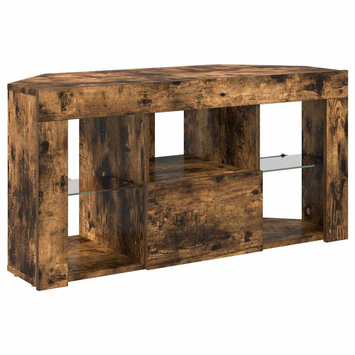 Hjørne LED TV Skab 100 x 40 x 50 cm Røget eg Konstrueret træ