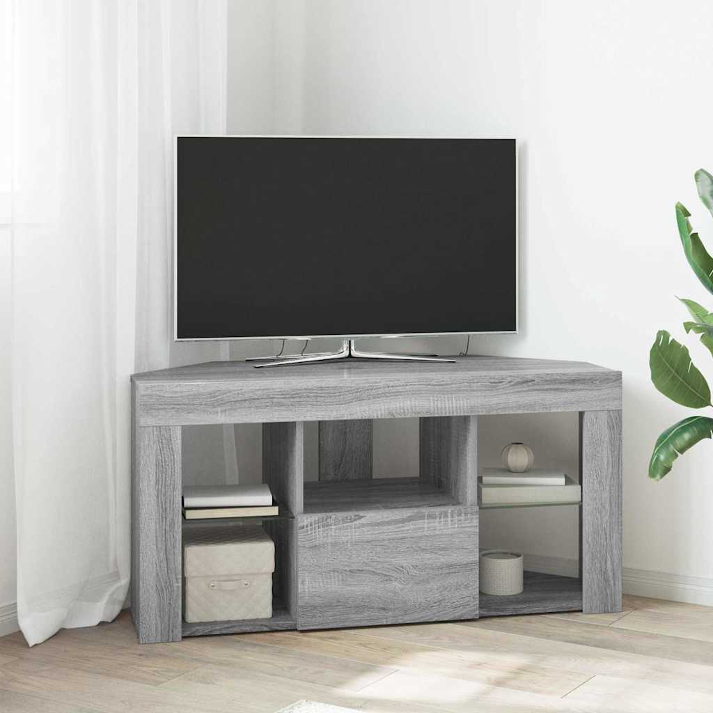 Hjørne LED TV Skab 100 x 40 x 50 cm Grå Sonoma Konstrueret træ
