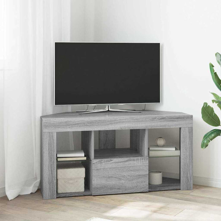 Hjørne LED TV Skab 100 x 40 x 50 cm Grå Sonoma Konstrueret træ