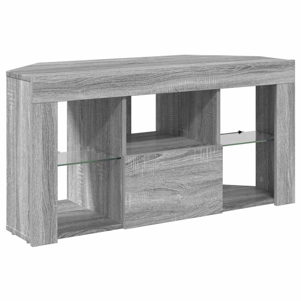 Hjørne LED TV Skab 100 x 40 x 50 cm Grå Sonoma Konstrueret træ