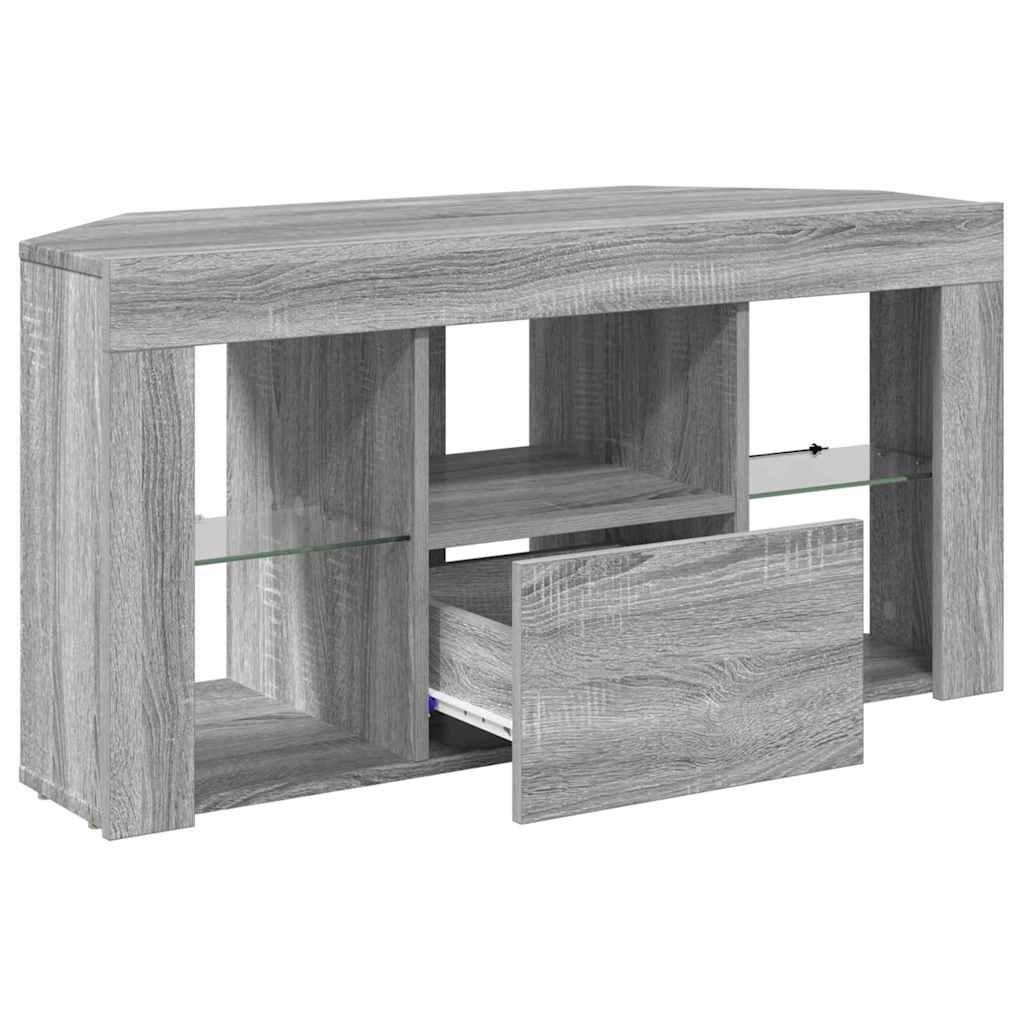 Hjørne LED TV Skab 100 x 40 x 50 cm Grå Sonoma Konstrueret træ