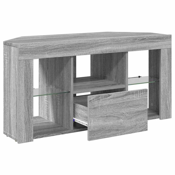 Hjørne LED TV Skab 100 x 40 x 50 cm Grå Sonoma Konstrueret træ