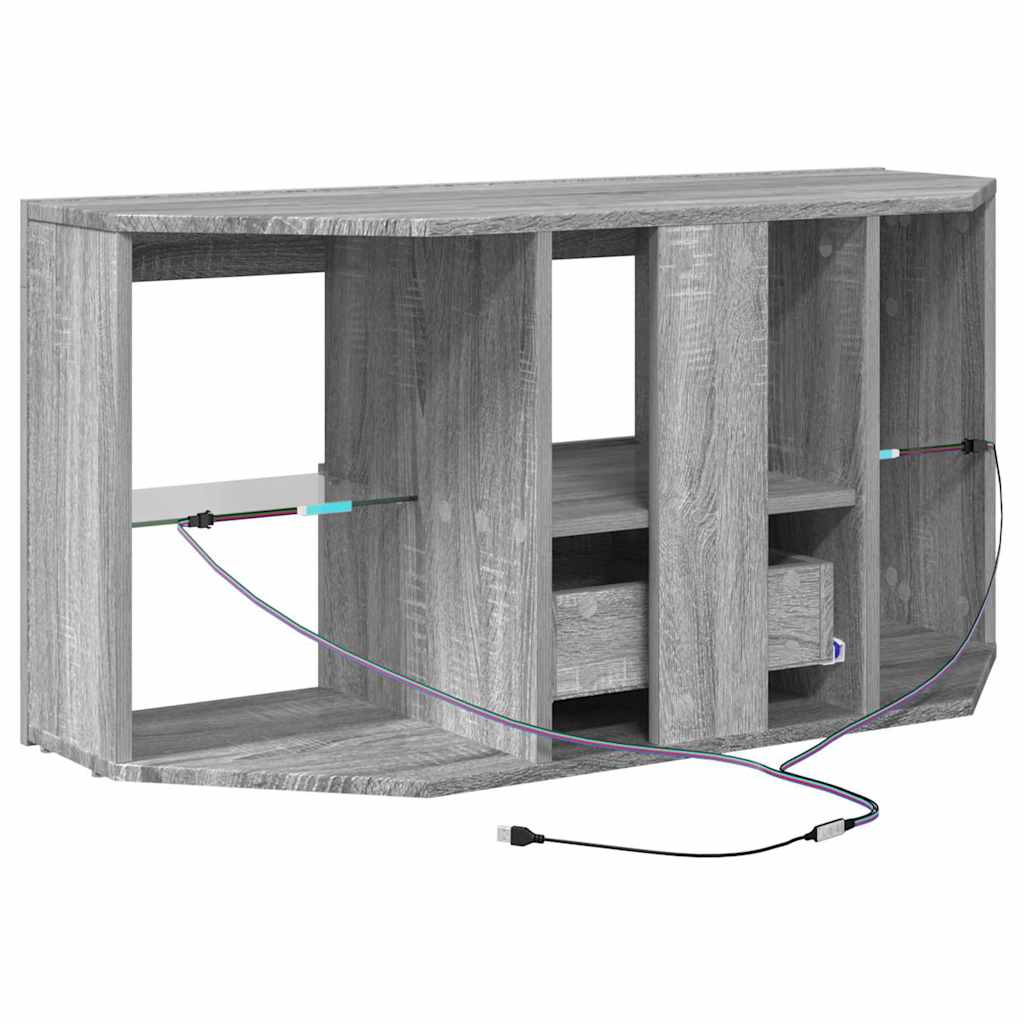 Hjørne LED TV Skab 100 x 40 x 50 cm Grå Sonoma Konstrueret træ