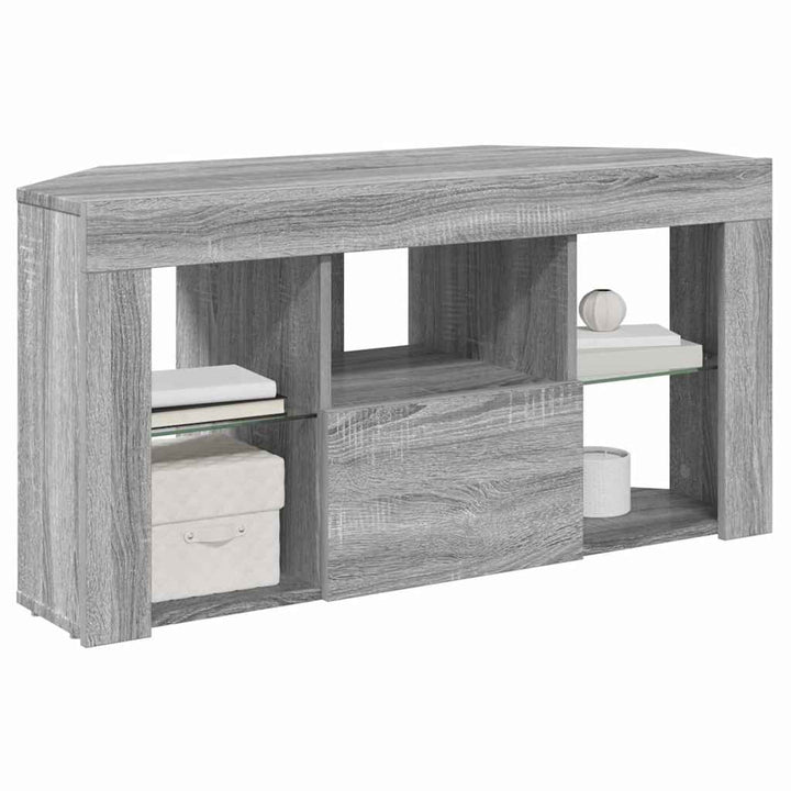 Hjørne LED TV Skab 100 x 40 x 50 cm Grå Sonoma Konstrueret træ