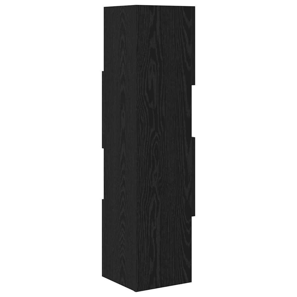 Hjørneskab 25,5x25x102cm Konstrueret træ Sort eg