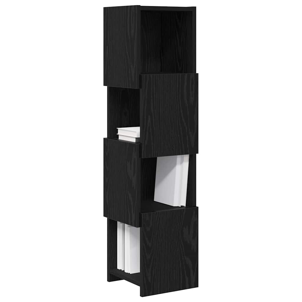 Hjørneskab 25,5x25x102cm Konstrueret træ Sort eg