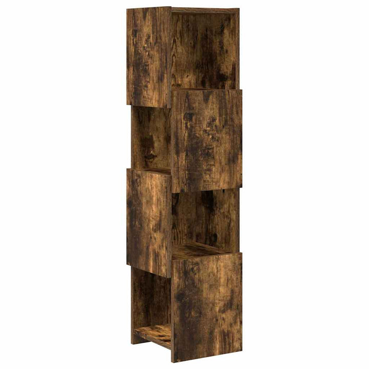 Hjørneskab 25,5x25x102cm Konstrueret træ Røget eg