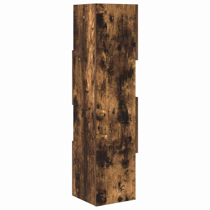 Hjørneskab 25,5x25x102cm Konstrueret træ Røget eg