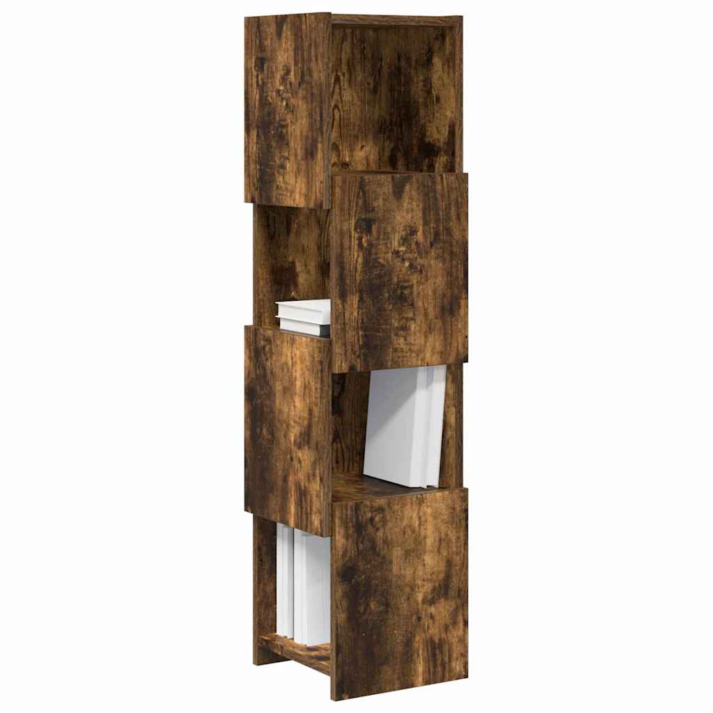 Hjørneskab 25,5x25x102cm Konstrueret træ Røget eg