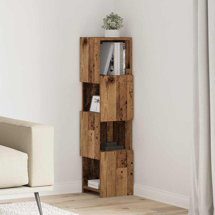 Hjørneskab Gammelt træ 25,5x25x102cm Konstrueret træ