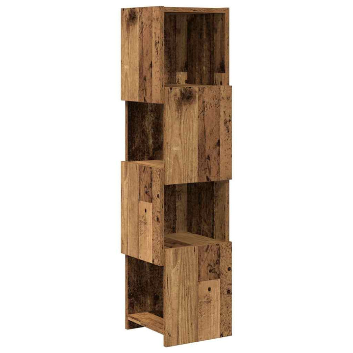 Hjørneskab Gammelt træ 25,5x25x102cm Konstrueret træ
