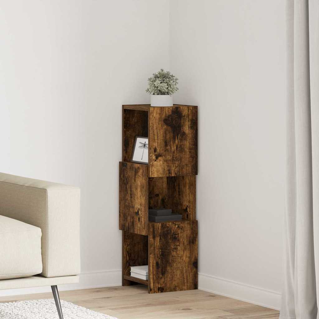 Hjørneskab Røget eg 25,5x25x80cm Konstrueret træ