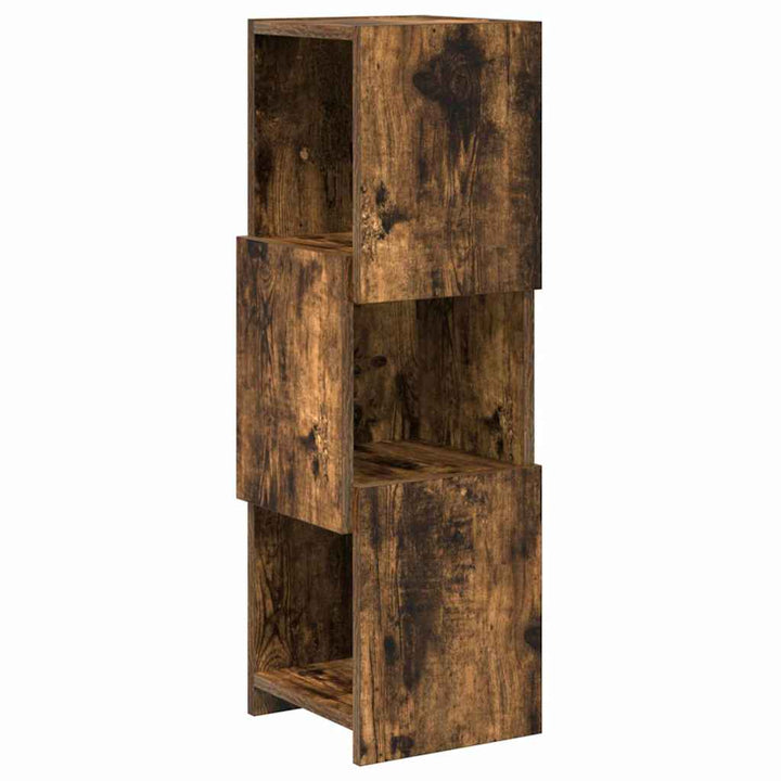Hjørneskab 25,5x25x80cm Konstrueret træ Røget eg