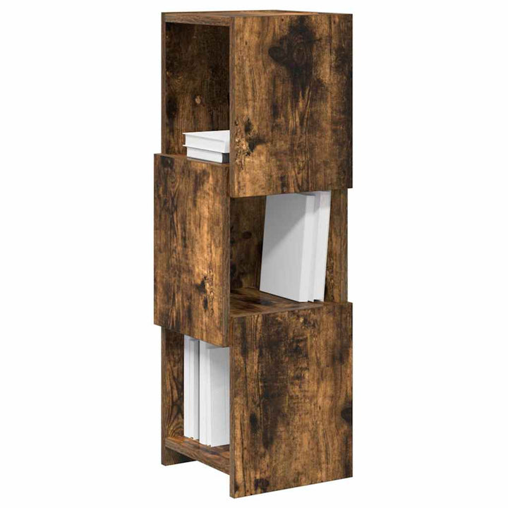 Hjørneskab 25,5x25x80cm Konstrueret træ Røget eg