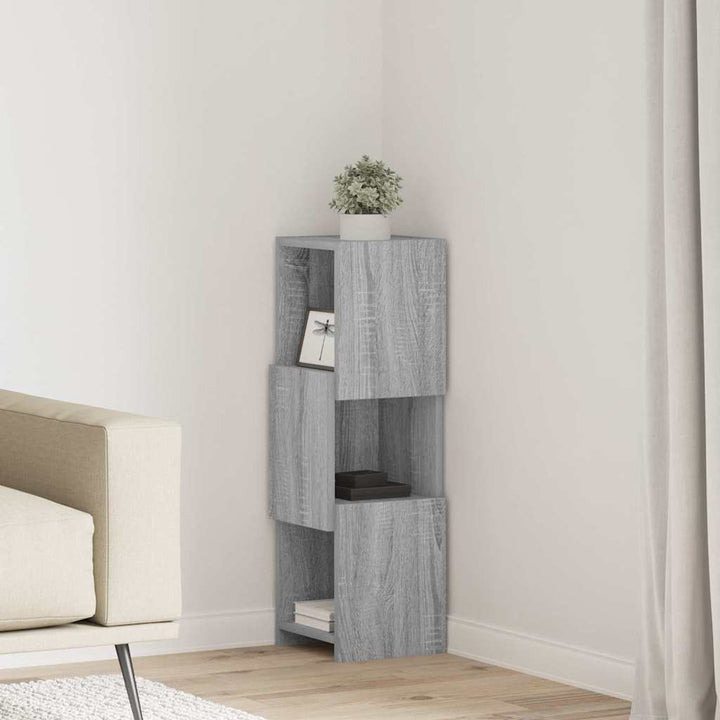 Hjørneskab 25,5x25x80cm Konstrueret træ Grå Sonoma