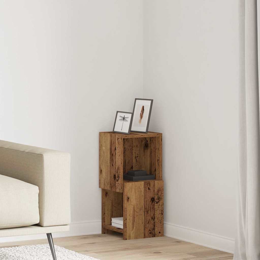 Hjørneskab Gammelt træ 25,5x25x55cm Konstrueret træ