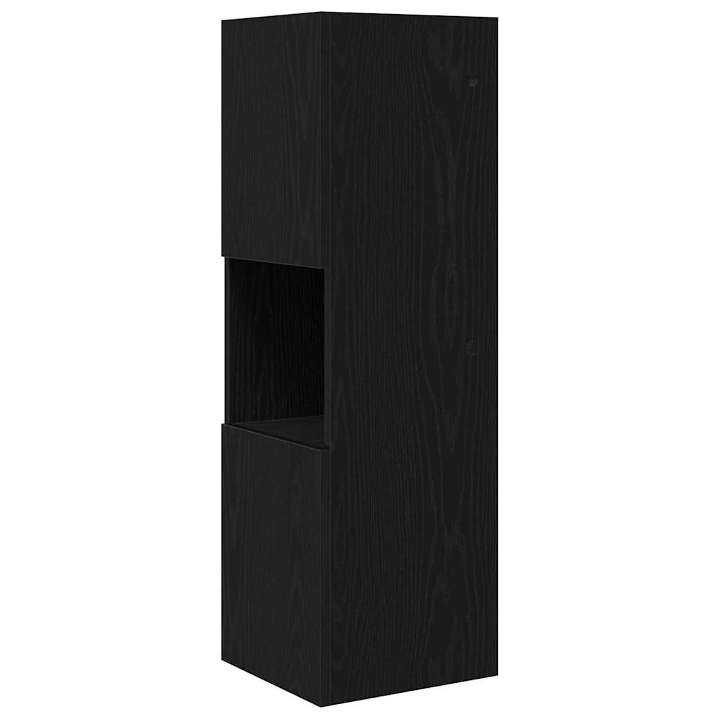 Hjørneskab Sort eg 30,5x30x95cm Konstrueret træ