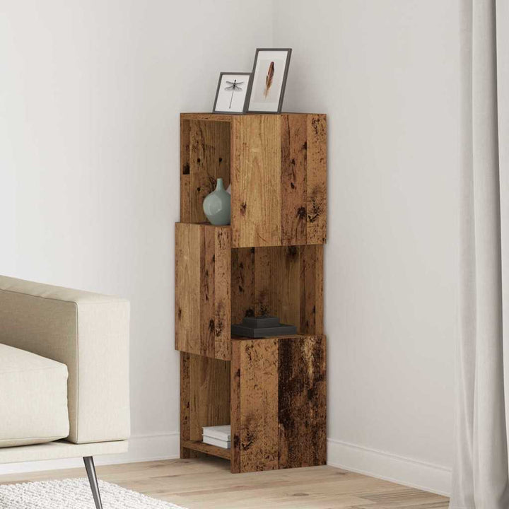 Hjørneskab Gammelt træ 30,5x30x95cm Konstrueret træ