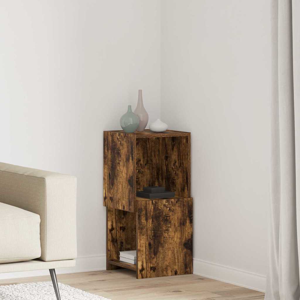 Hjørneskab Røget eg 30,5x30x65cm Konstrueret træ