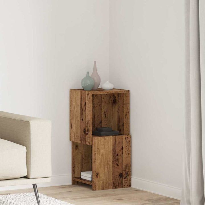 Hjørneskab Gammelt træ 30,5x30x65cm Konstrueret træ