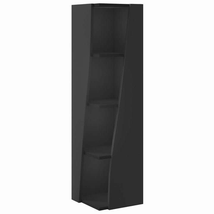 Hjørneskab 27,5x27x102cm Konstrueret træ Sort