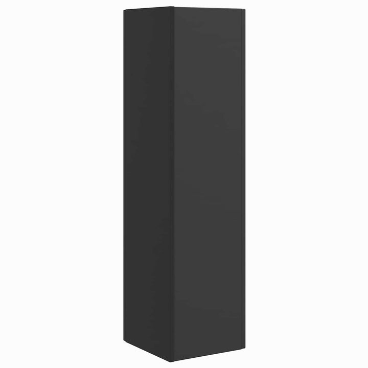 Hjørneskab 27,5x27x102cm Konstrueret træ Sort