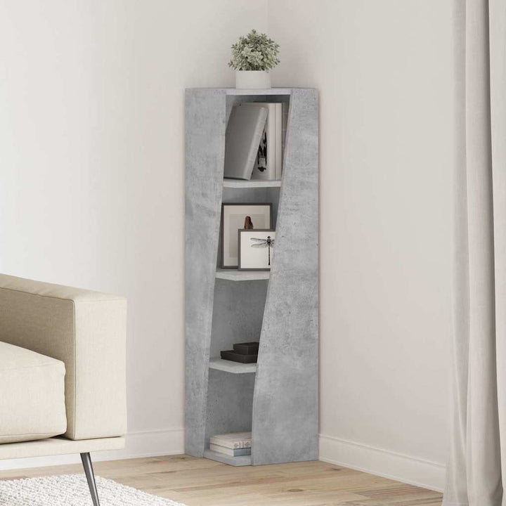 Hjørneskab Beton Grå 27,5x27x102cm Konstrueret træ